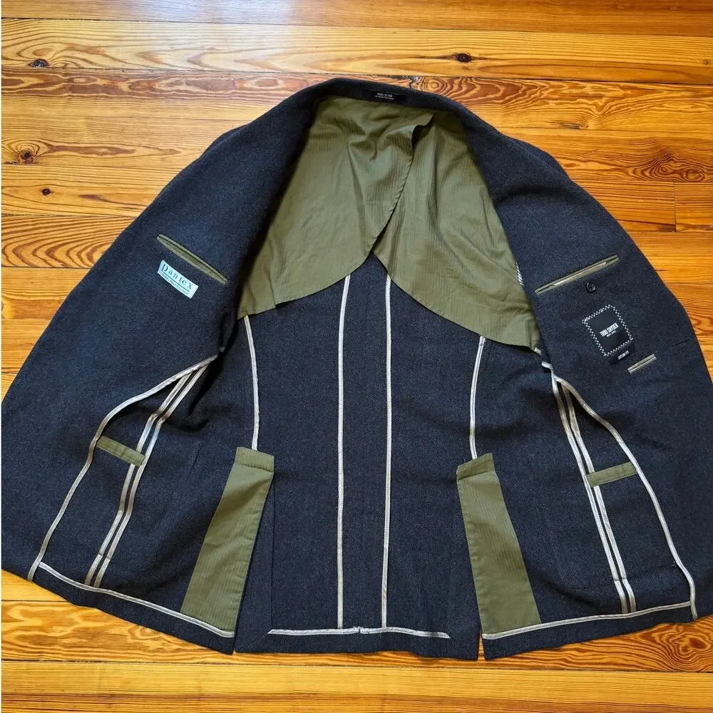 Todd Snyder Sutton Fit Grey Herringbone Blazer